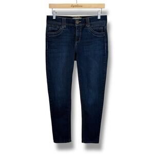 Democracy Skinny Dark Wash Ankle Blue Jeans 6 Stretchy Cropped Denim Jeans Crop